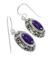 Southwest Silver And Magenta Turquoise Hook Dangle Earrings WX67281